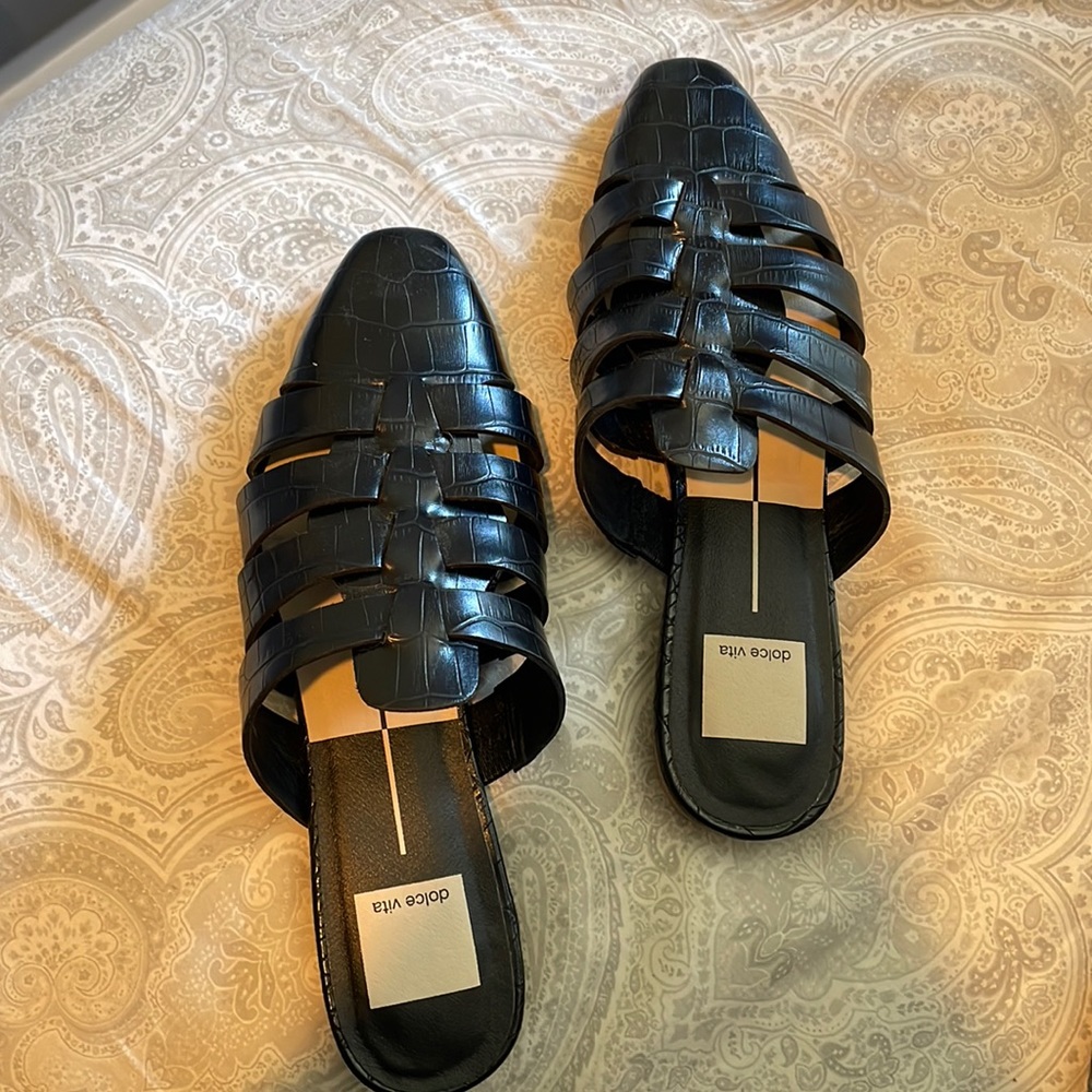 Dolce vita black cutout mules